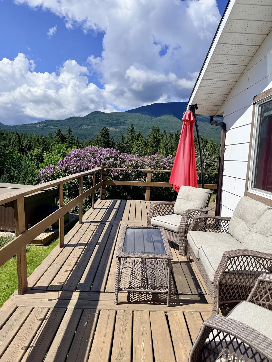 Sunny deck with seating
