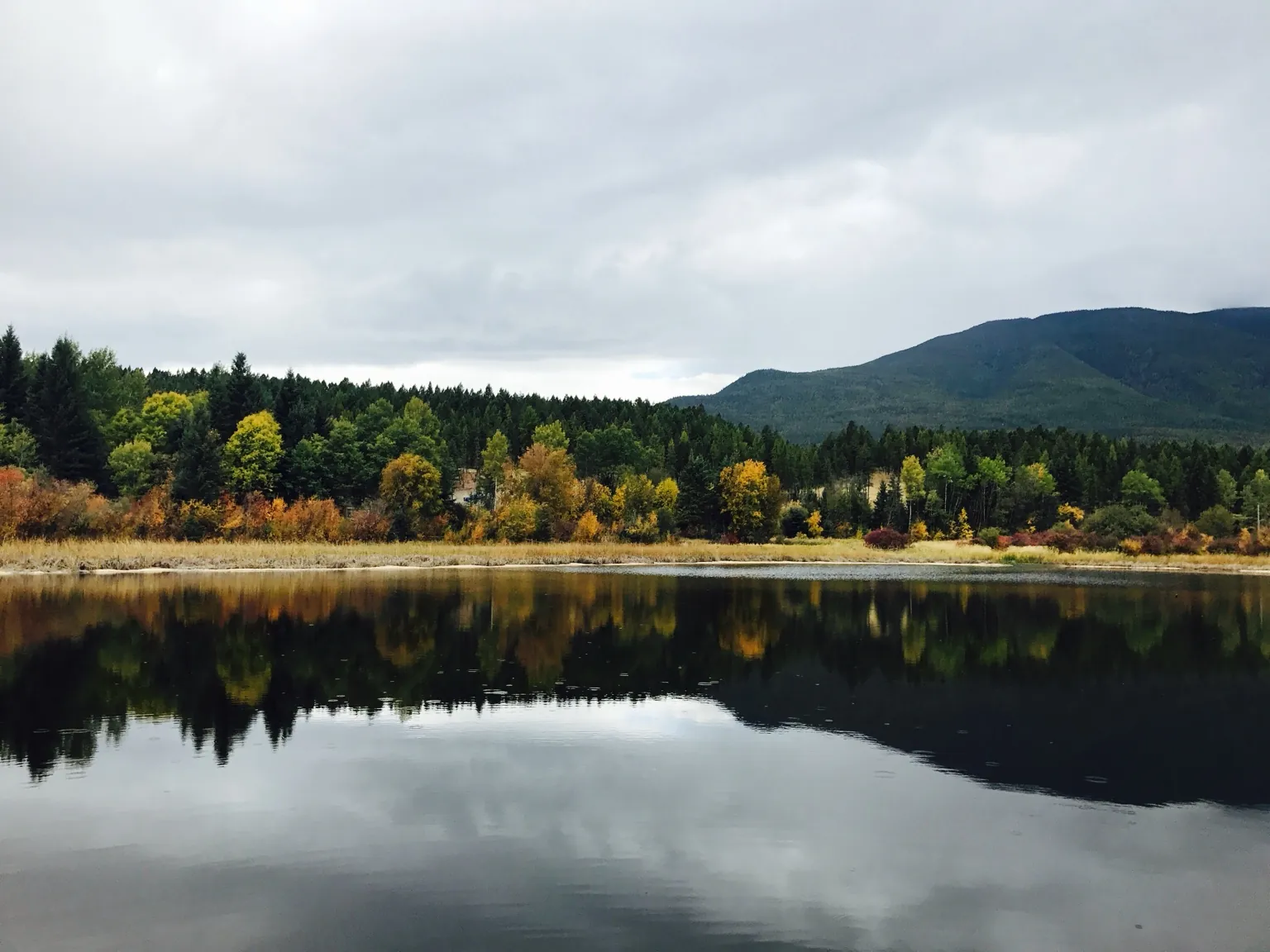 Autumn colours reflected in the water